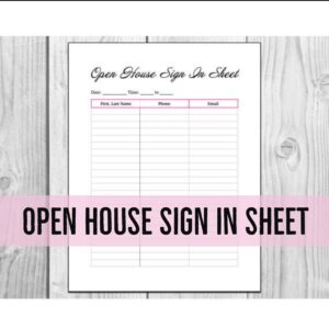Free Printable Open House Sign In Sheets