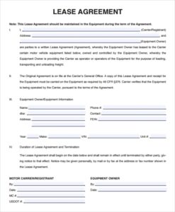 Free Printable Owner Operator Lease Agreement