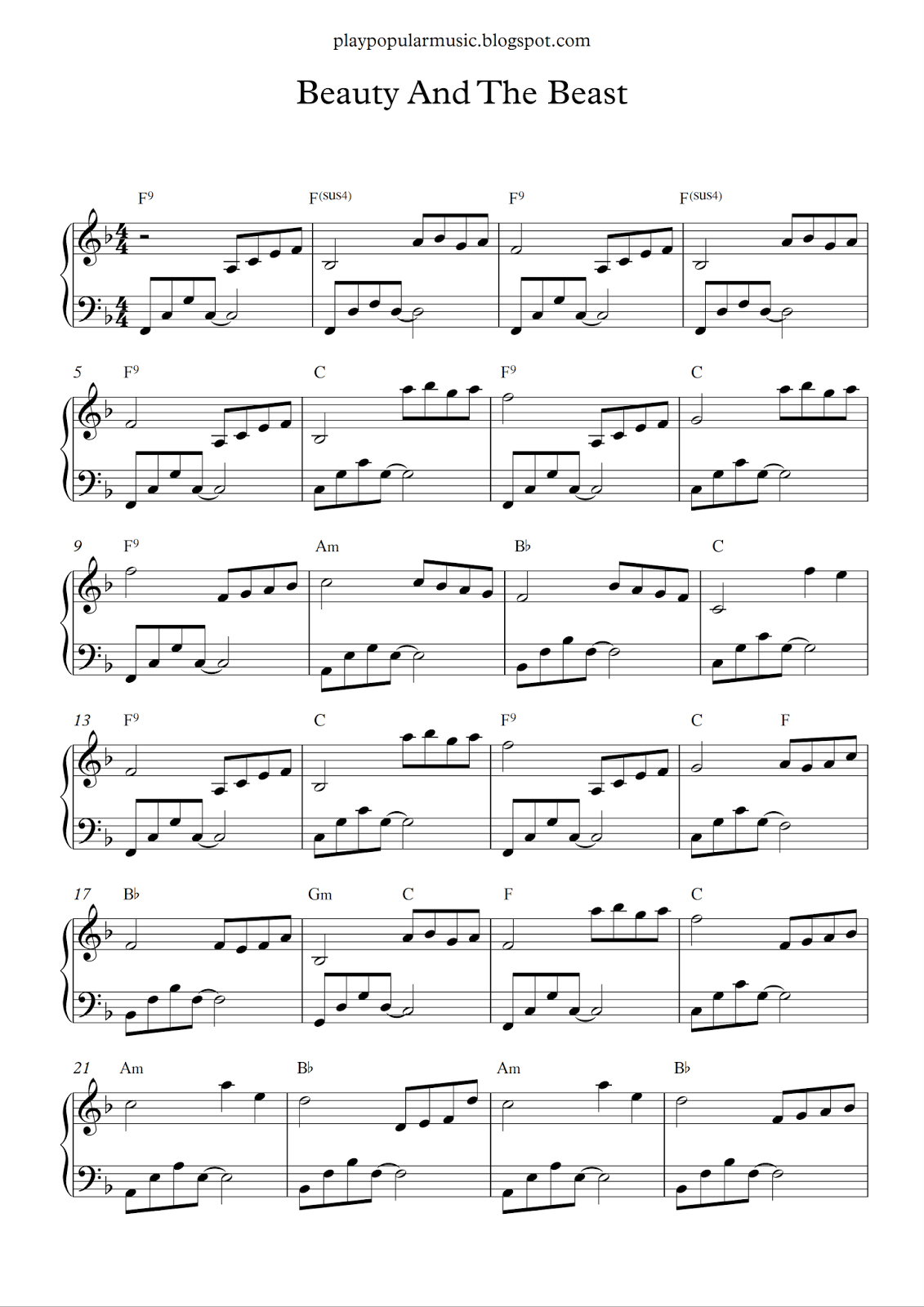 Free Printable Piano Music Sheets