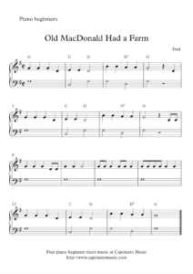 Free Printable Piano Sheet Music For Beginners