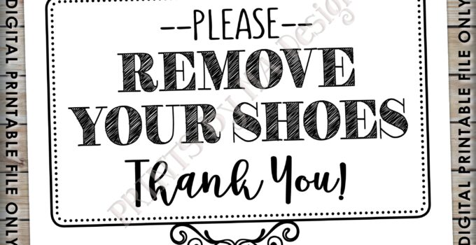 Please Remove Shoes Sign Printable Free