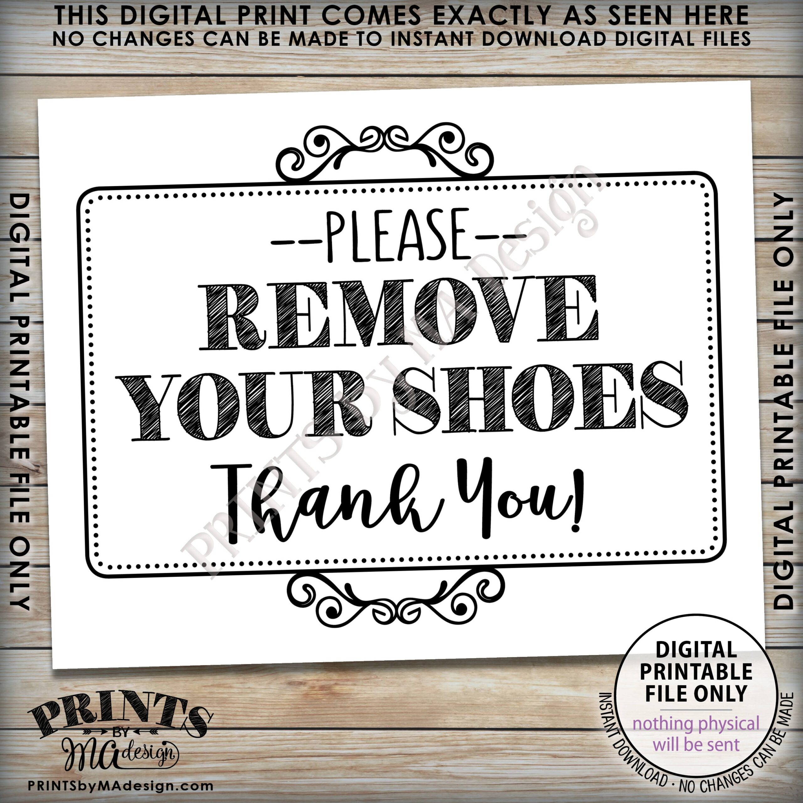 Free Printable Please Remove Shoes Sign Printable Printable Word Searches