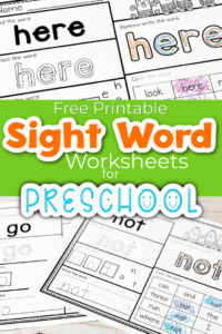 Free Printable Pre K Sight Words Worksheets