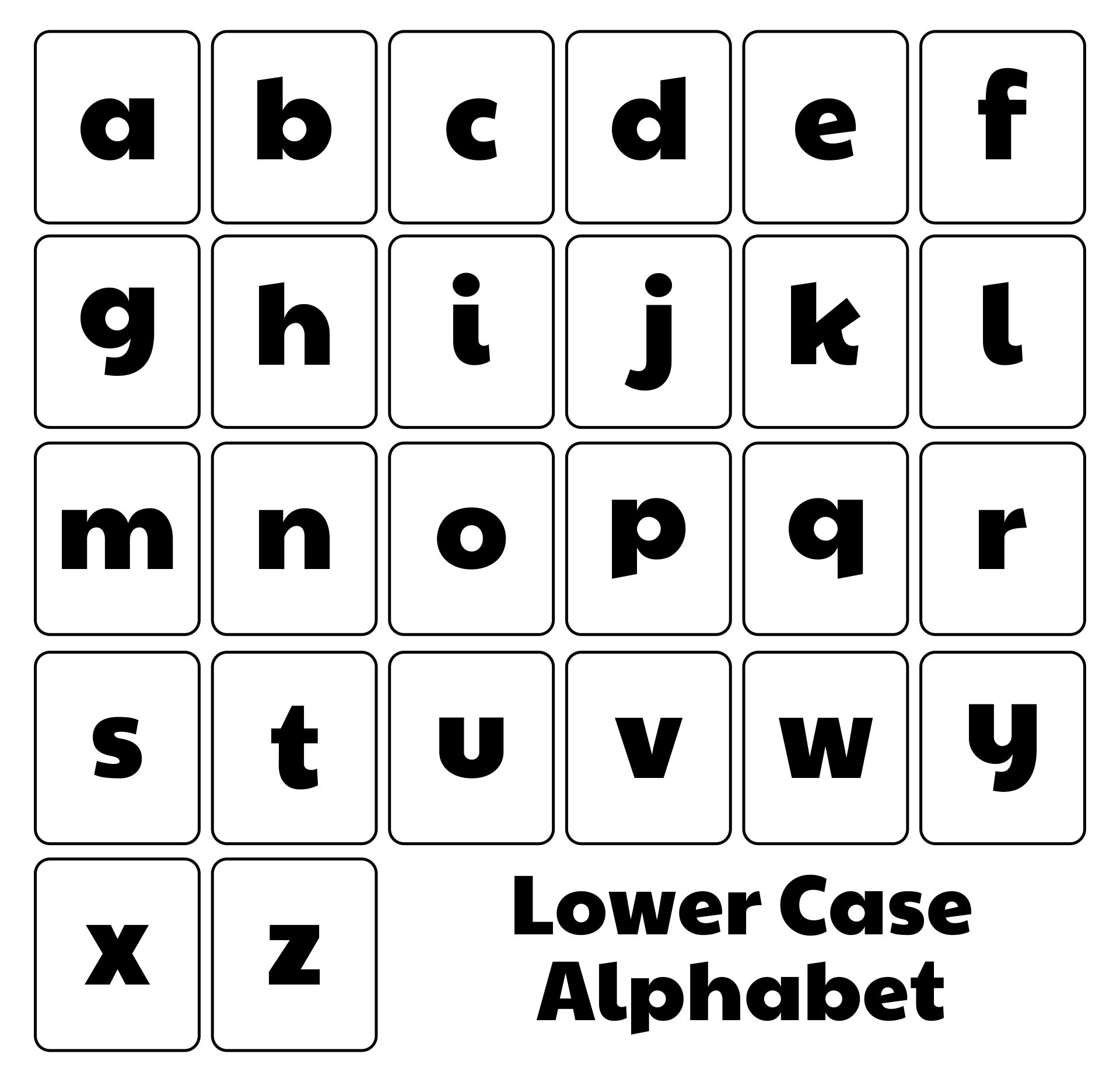Free Printable Printable Lowercase Alphabet Flash Cards