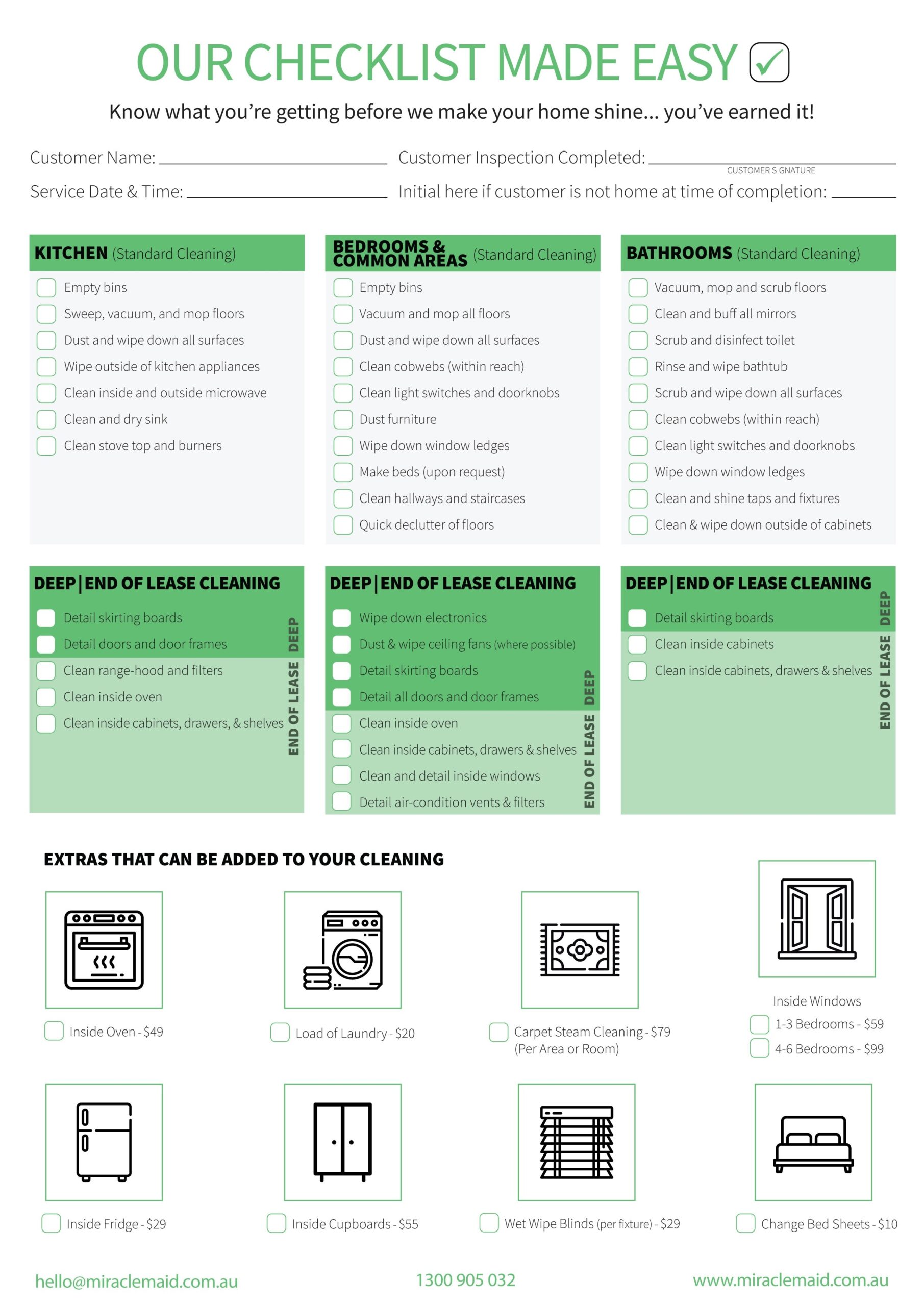 Free Printable Professional House Cleaning Checklist Printable Form 