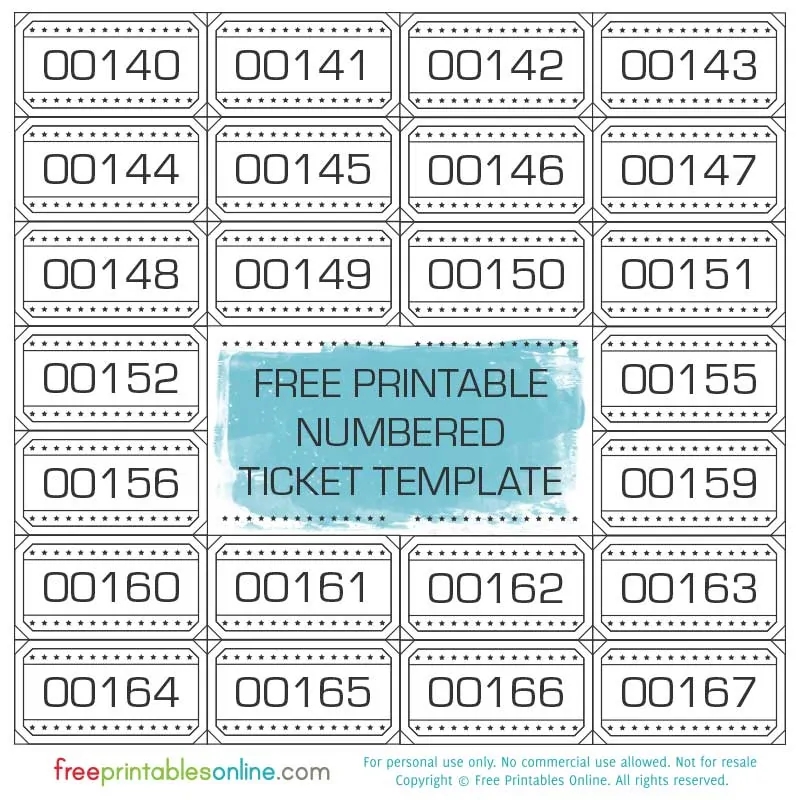 Free Printable Raffle Ticket Template Download