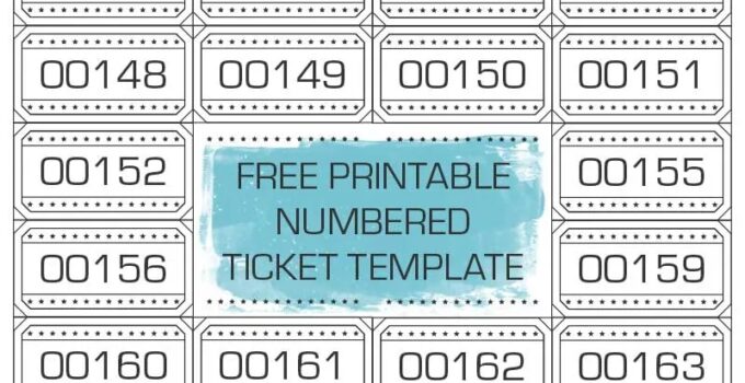 Free Printable Raffle Tickets With Numbers