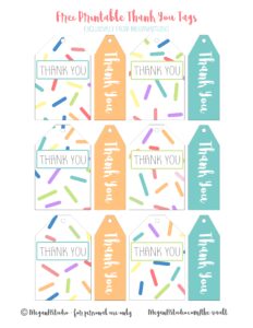 Free Printable Rainbow Thank You Gift Tags MeganHStudio