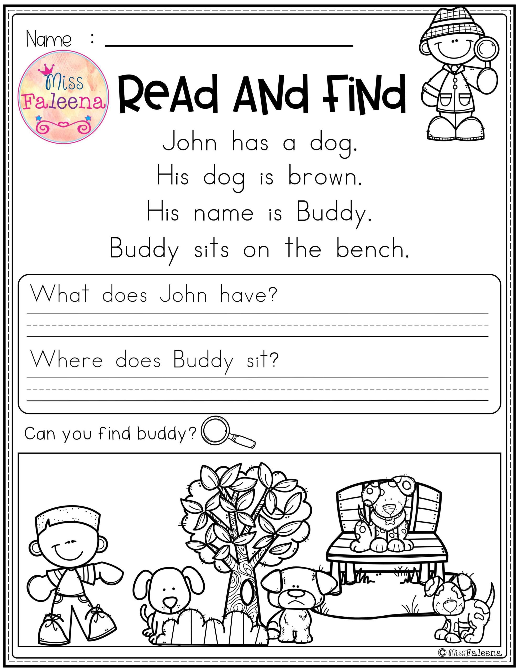 Free Printable Reading Comprehension Worksheets Kindergarten Reading 