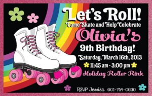 Free Printable Roller Skate Birthday Invitations