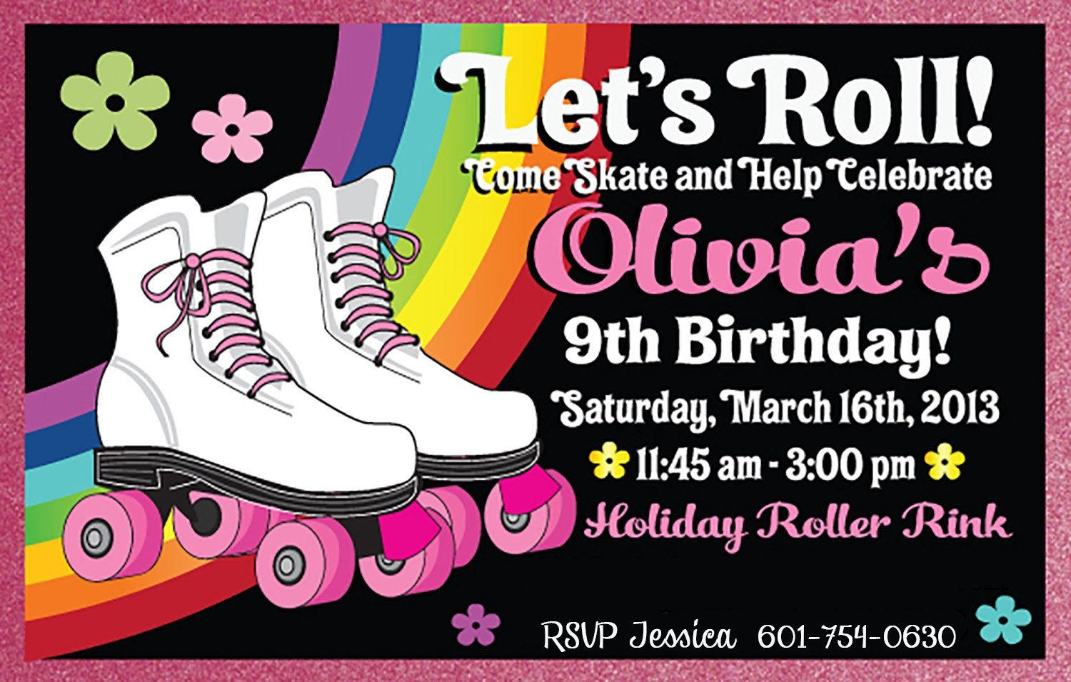 Free Printable Roller Skating Party Invitations