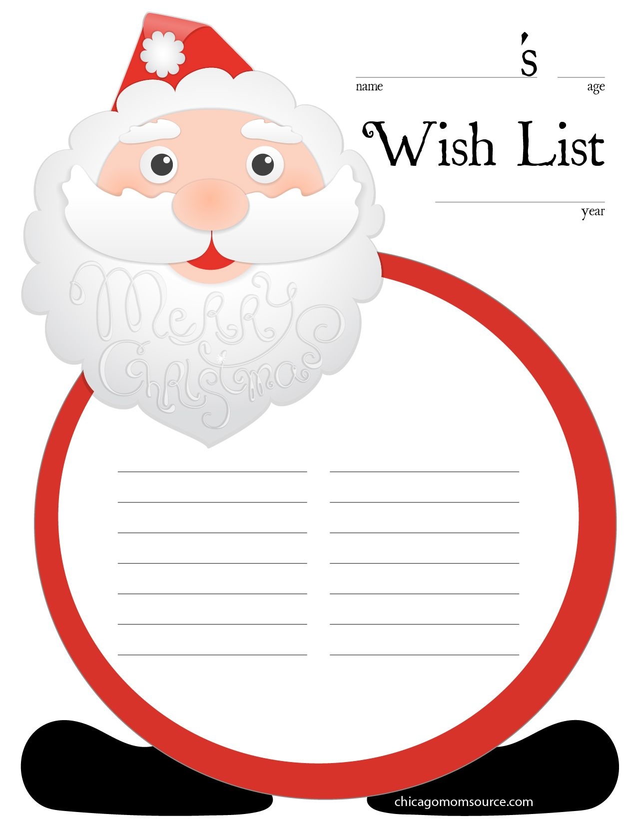 Free Printable Wish List For Santa