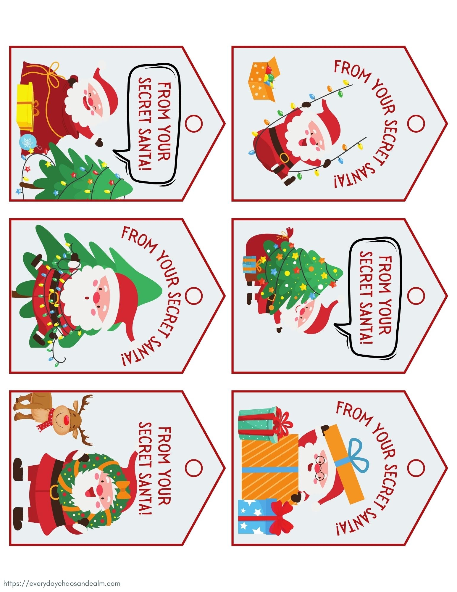 Secret Santa Gift Tags Printable Free