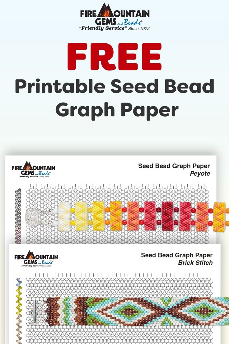 FREE Printable Seed Bead Graph Paper Seed Bead Jewelry Patterns Seed 
