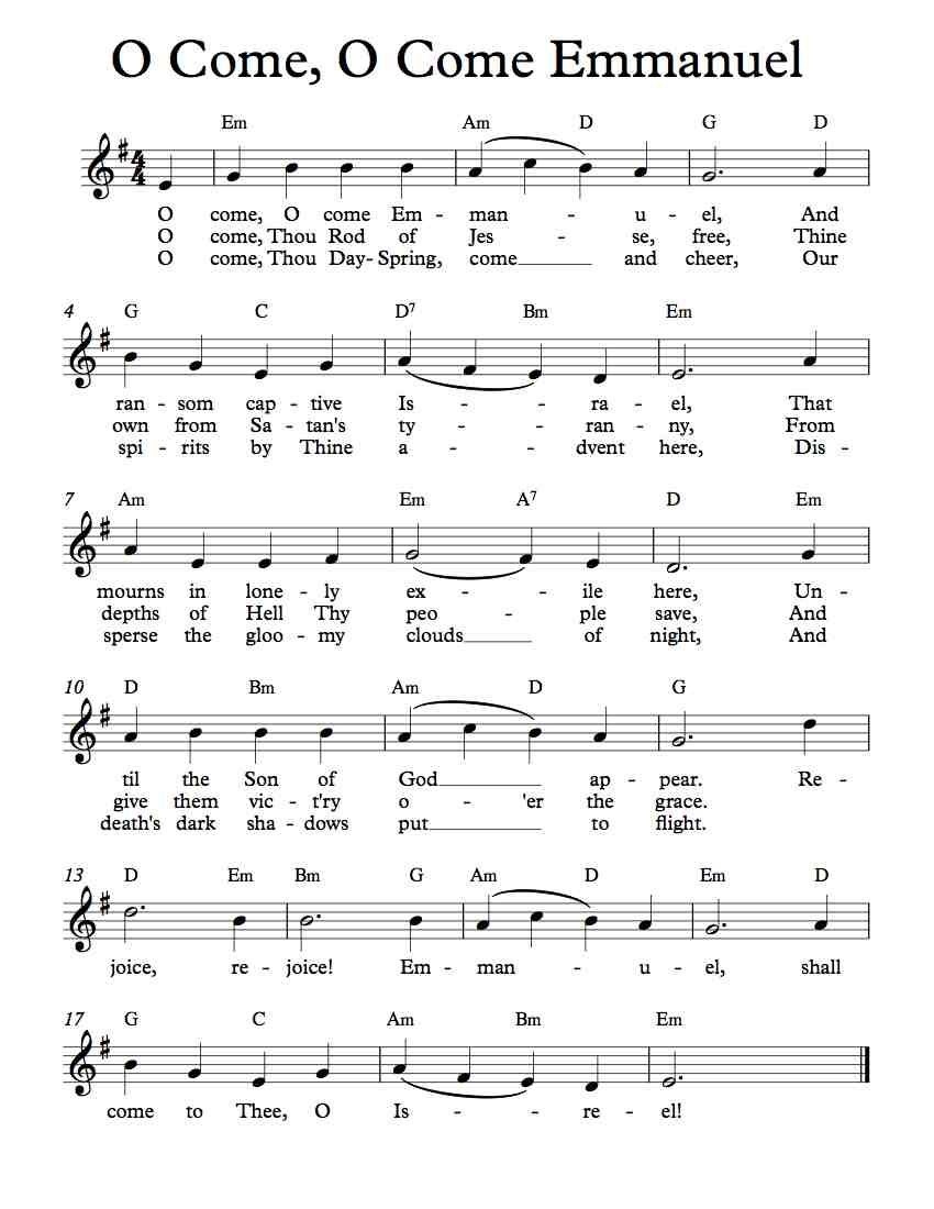 Free Printable Sheet Music With Lyrics