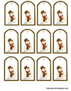 Free Printable Snowman Christmas Gift Tags