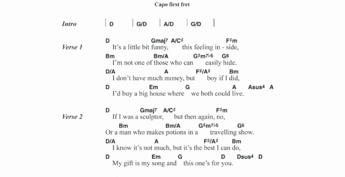 Free Printable Song Lyrics And Chords