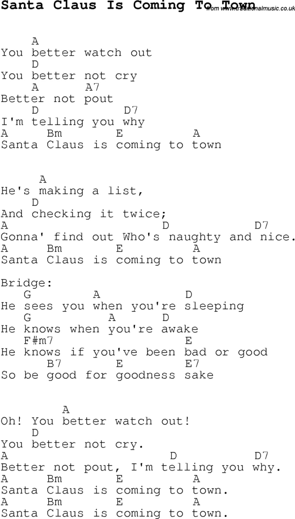 Free Printable Song Lyrics And Chords