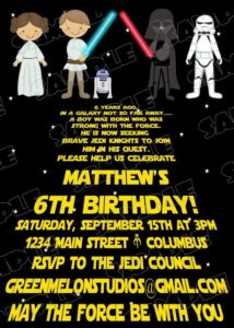 Free Printable Star Wars Birthday Invitations Drevio Invitations Design