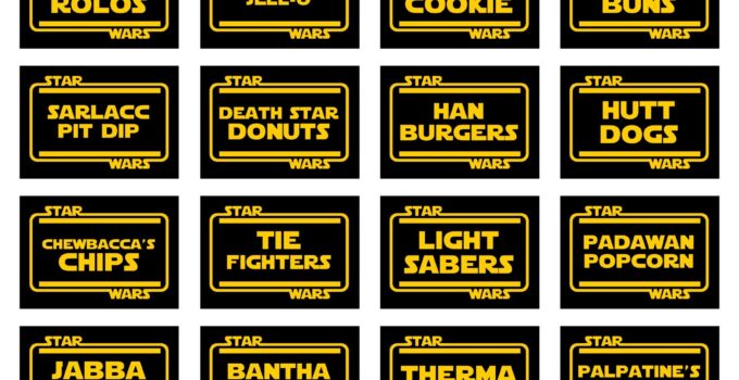 Star Wars Free Printable Food Labels