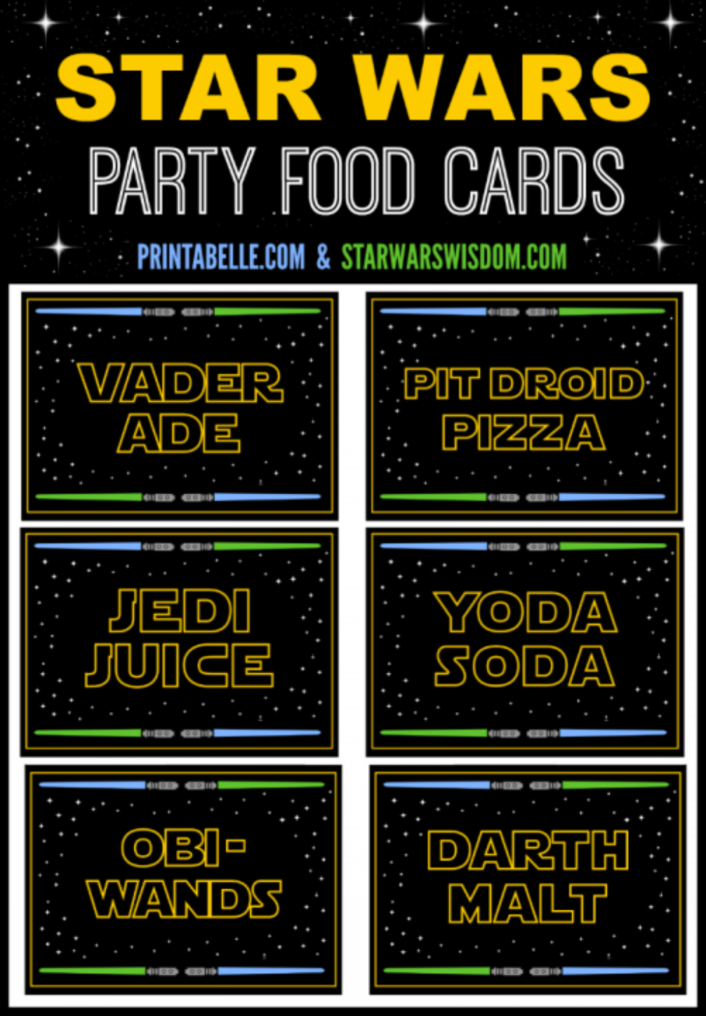 Star Wars Free Printable Food Labels