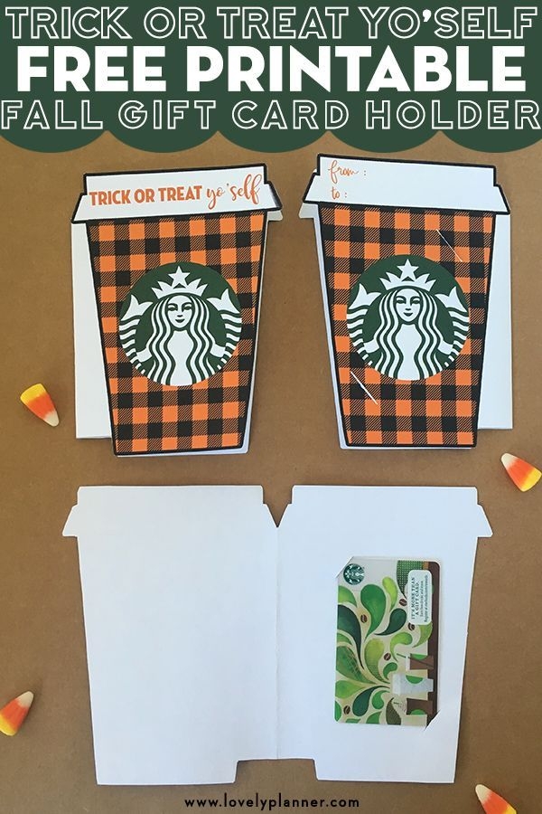 Free Printable Starbucks Gift Card Holder