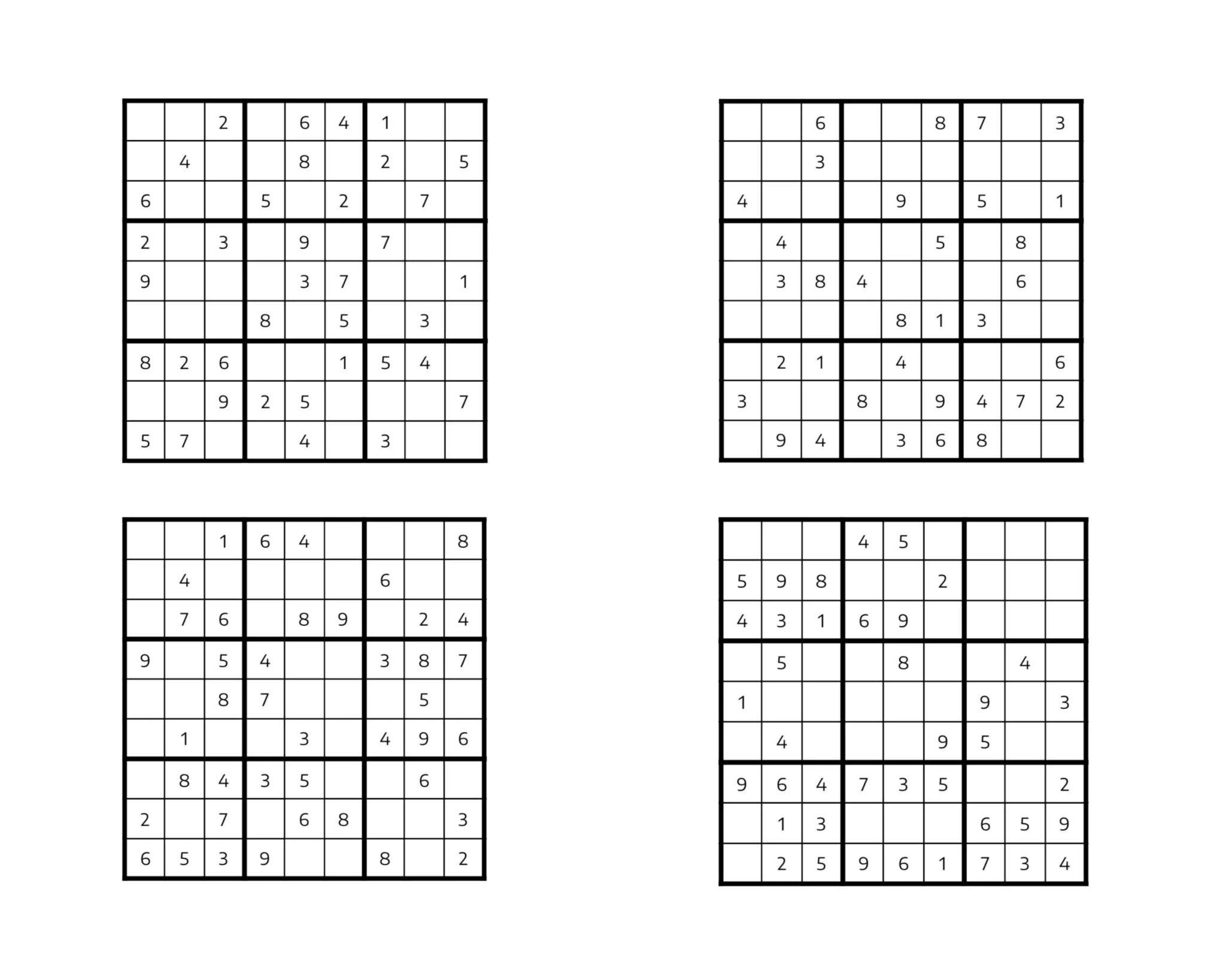 Free Printable Sudoku Puzzles 4 Per Page