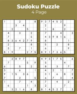 Free Printable Sudoku Puzzles 4 Per Page Printable Templates