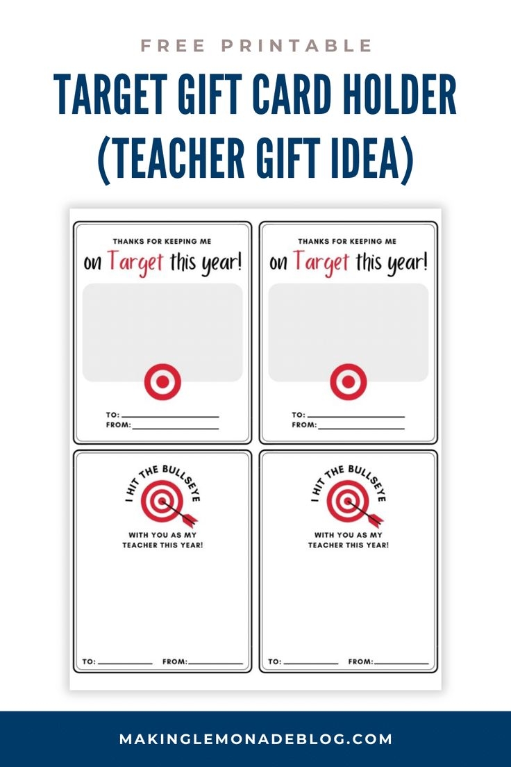 Target Teacher Gift Card Printable Free
