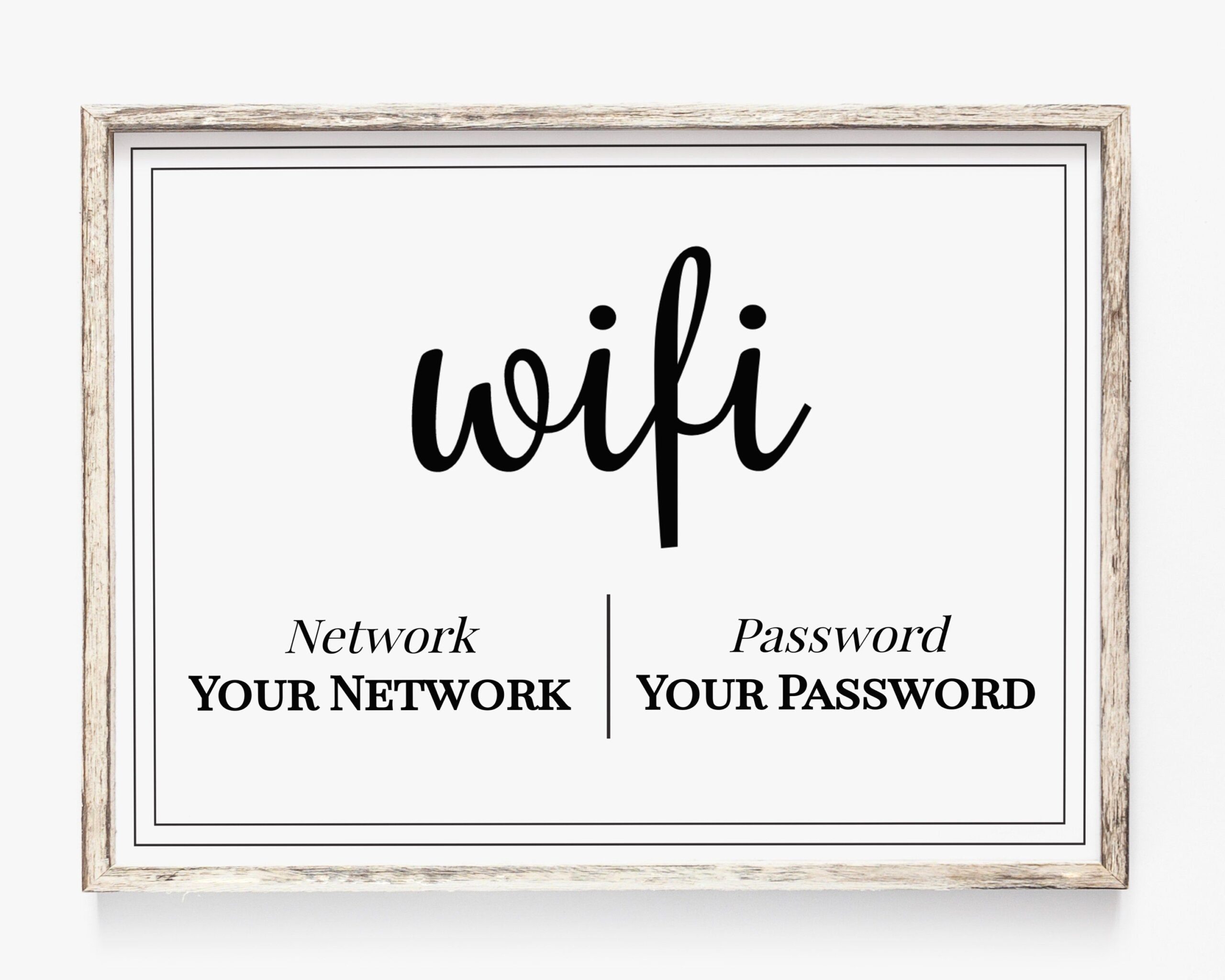 Wifi Network And Password Printable Free