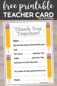 Free Printable Thank You Card Teacher Artofit