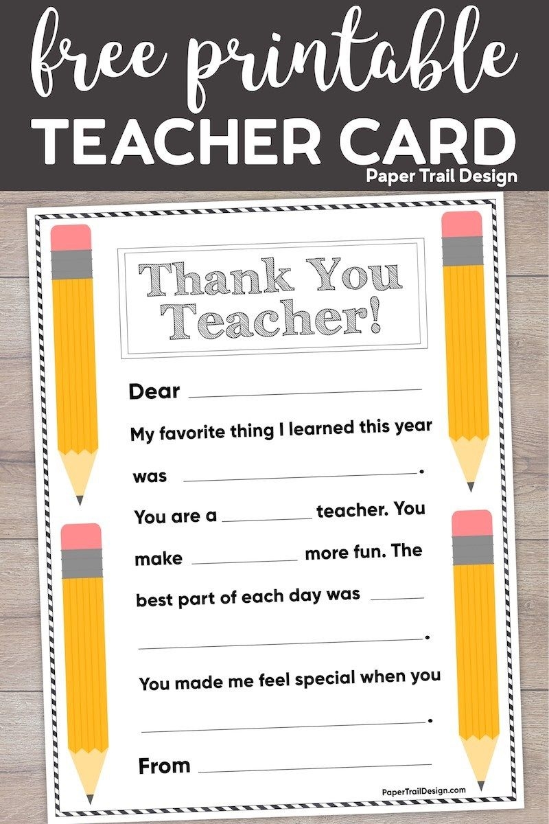 Free Printable Teacher Thank You Cards