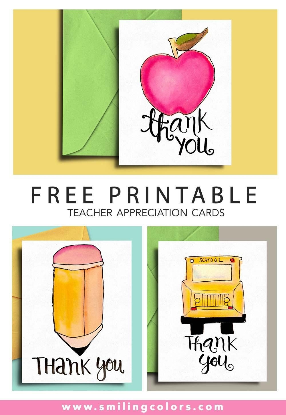 Free Printable Thank You Cards For Teachers
