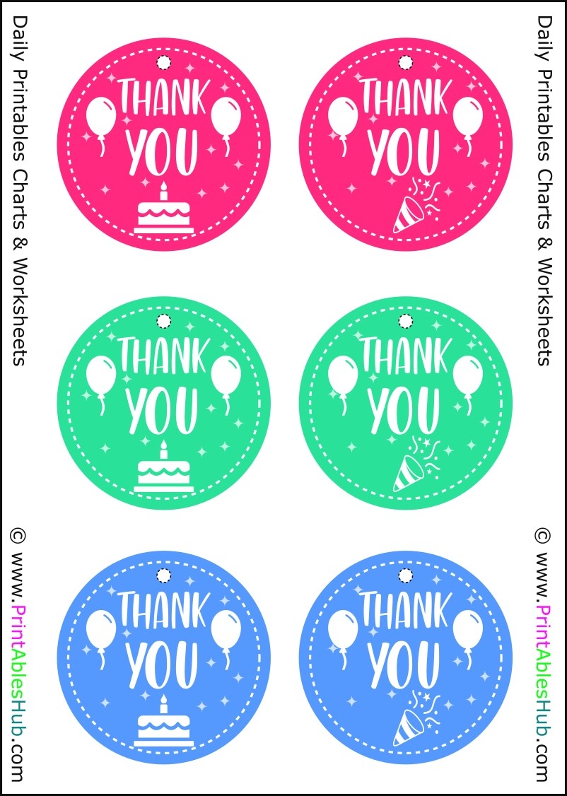 Free Printable Thank You Birthday Tags