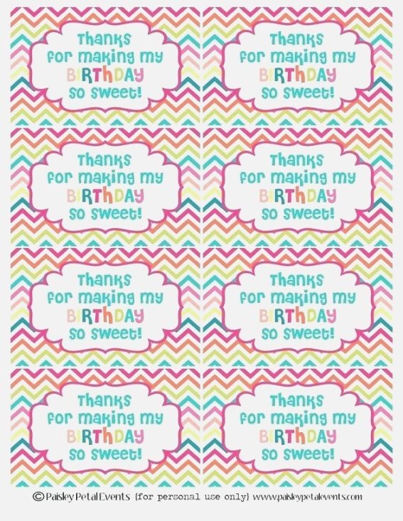 Free Printable Thank You Tags For Birthdays