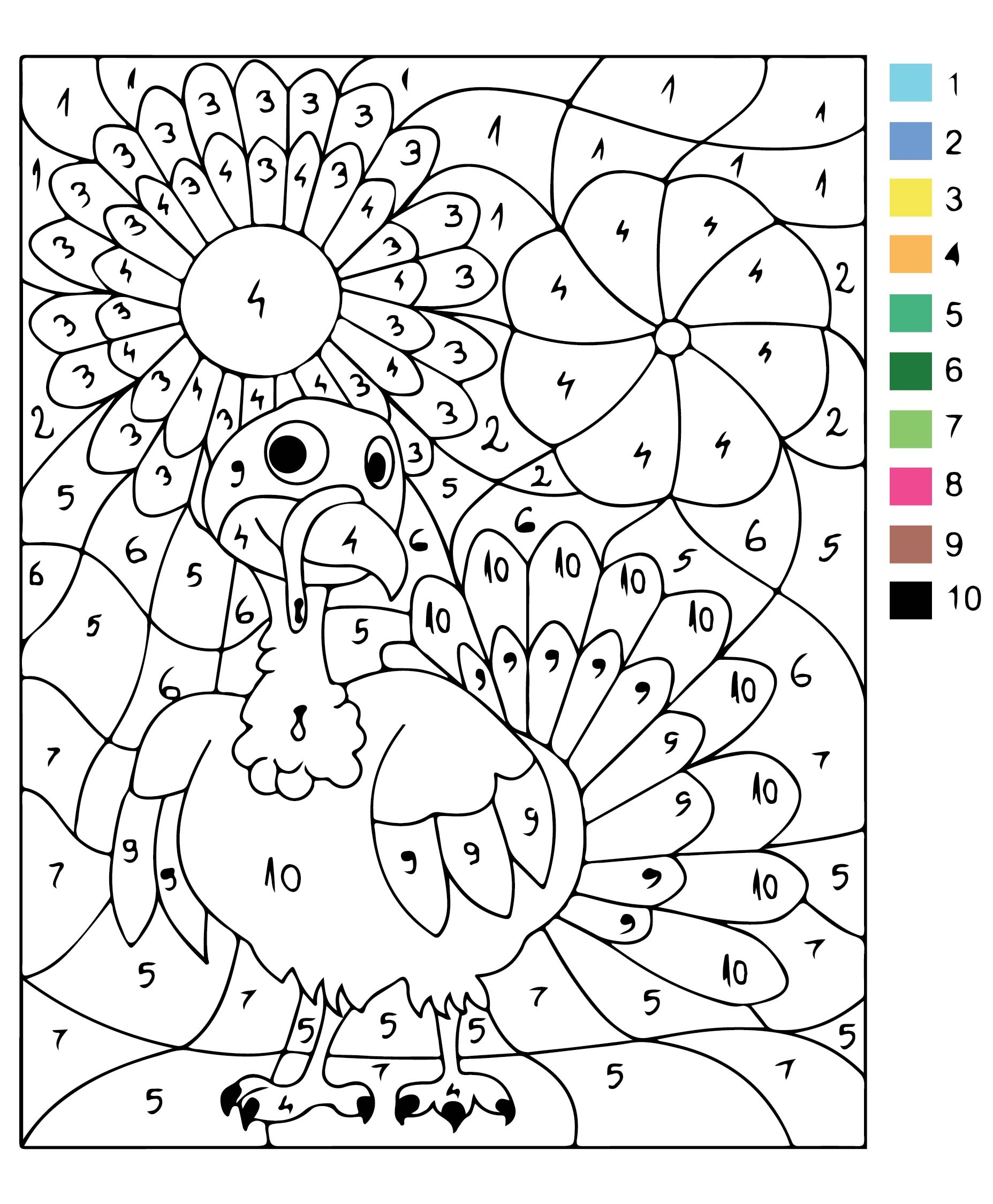 Free Printable Thanksgiving Multiplication Color By Number