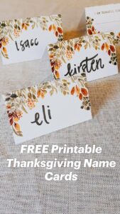 FREE Printable Thanksgiving Name Cards