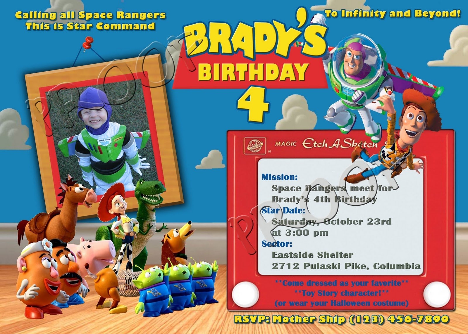 Free Printable Toy Story Birthday Invitations FREE Invitation 