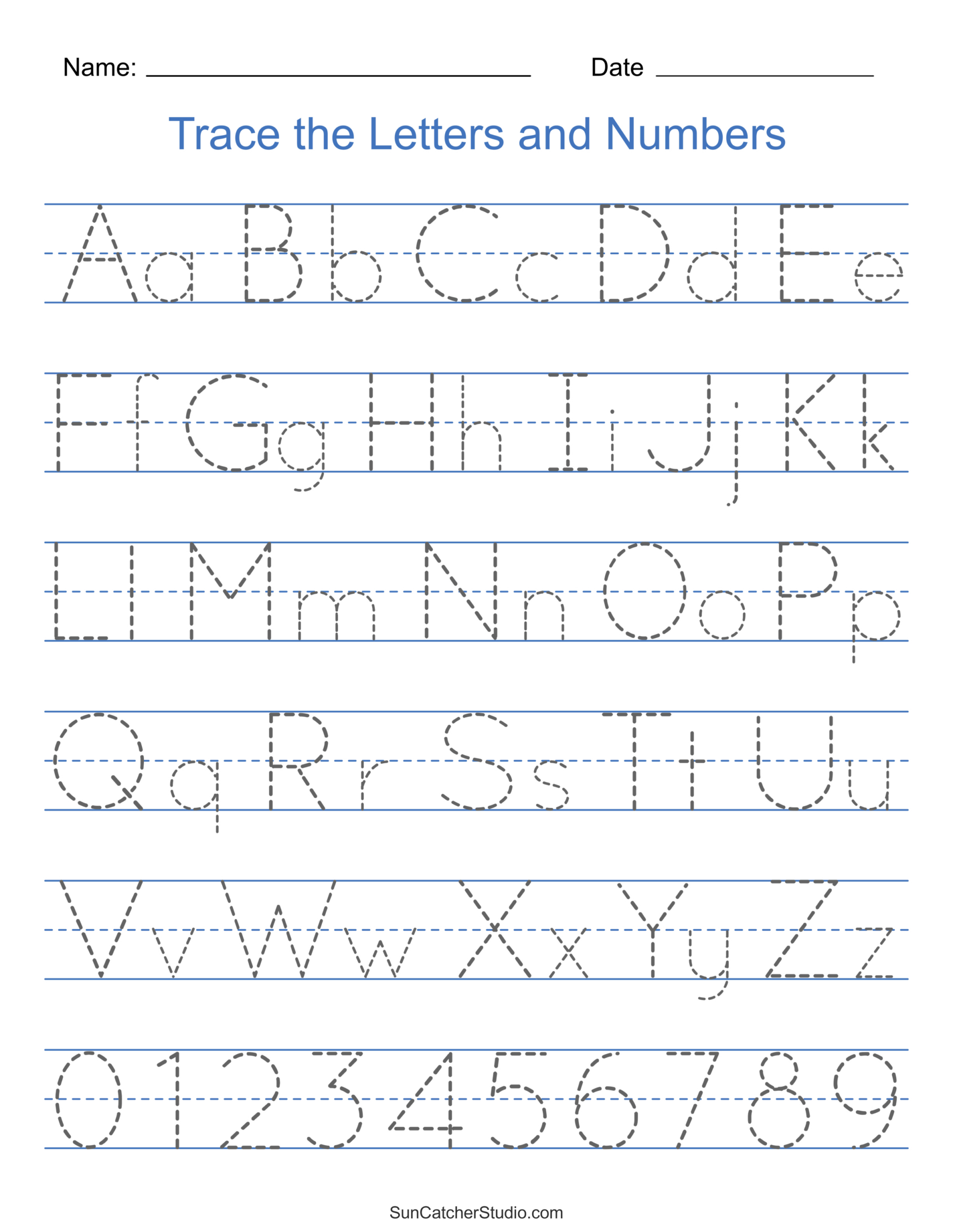 Free Printable Tracing Letters And Numbers Worksheets FREE Printable A Z