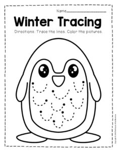 Free Printable Tracing Winter Preschool Worksheets