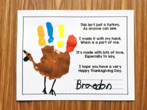 Free Printable Turkey Handprint Poem Printable
