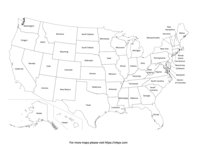 Free Printable United States Maps InkPx