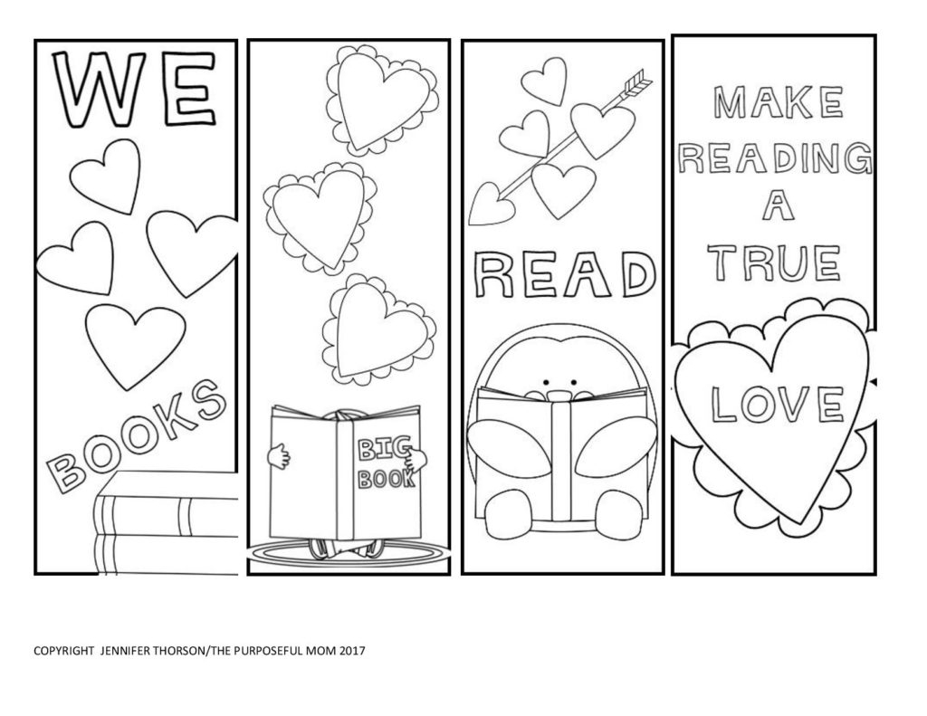 Free Printable Valentine Bookmarks To Color