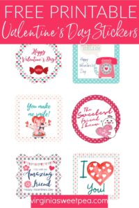 Free Printable Valentine 39 s Day Stickers Sweet Pea