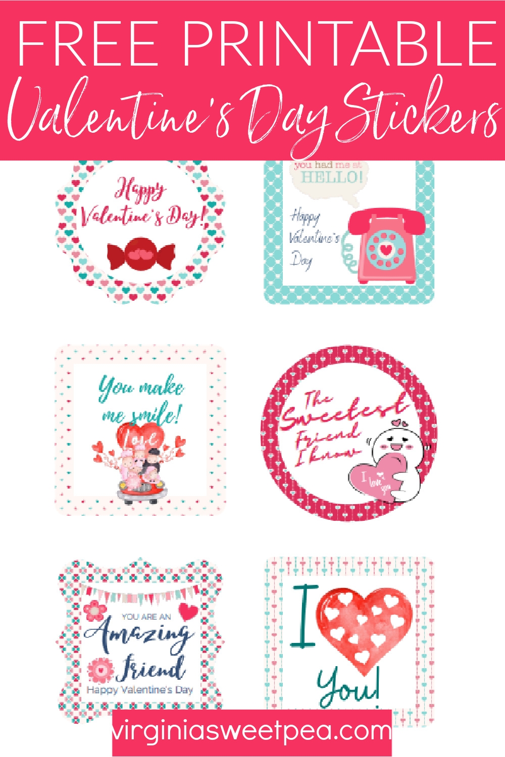 Free Printable Valentine 39 s Day Stickers Sweet Pea