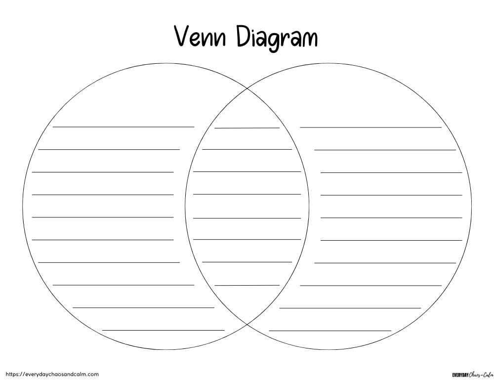 Venn Diagram With Lines Free Printable