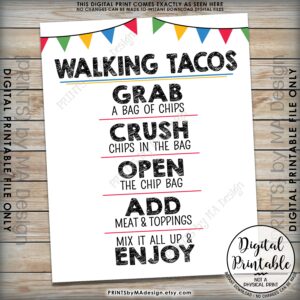 Free Printable Walking Taco Bar Sign Printable Form Templates And Letter