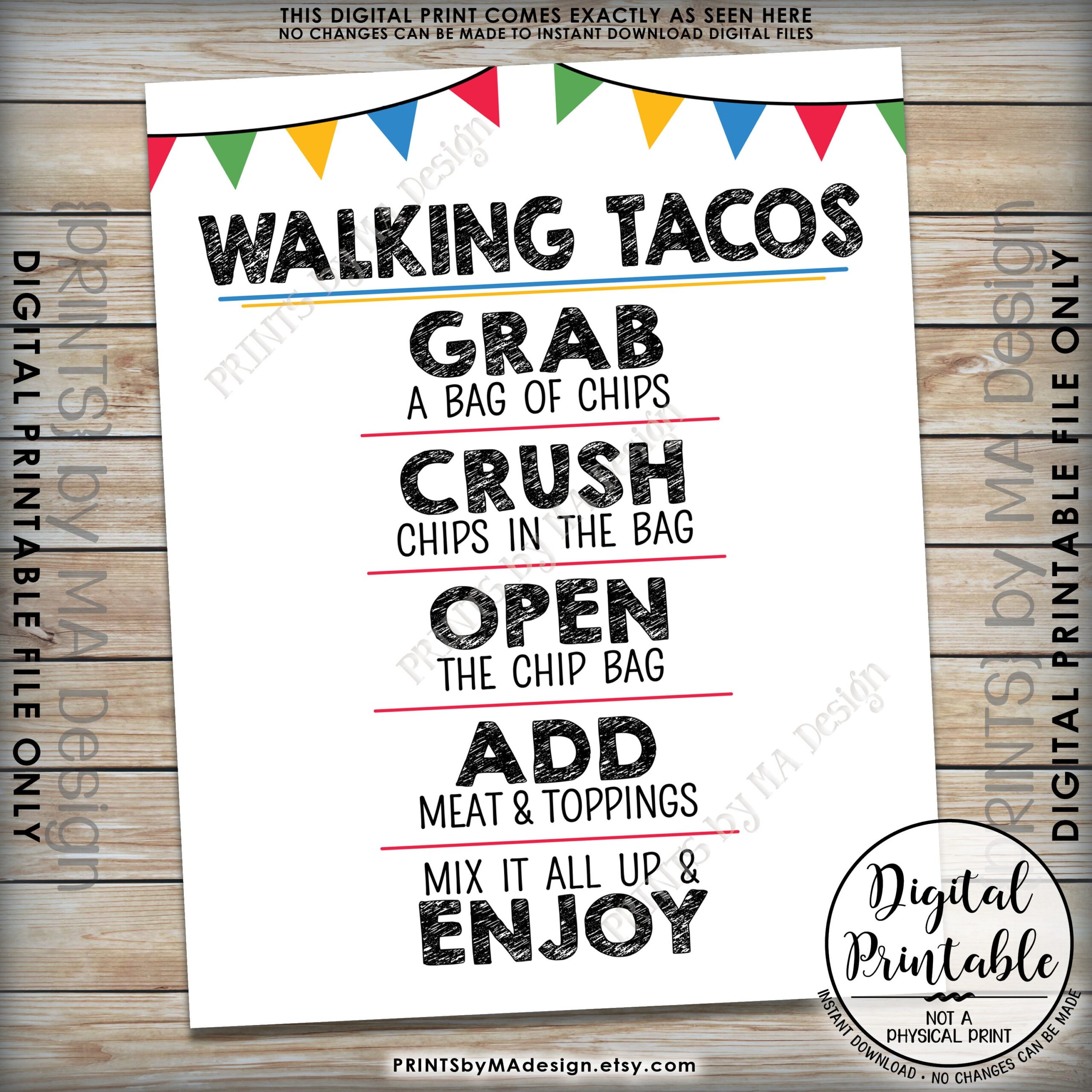 Free Printable Walking Taco Bar Sign Printable Form Templates And Letter