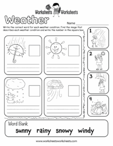 Free Printable Weather Worksheet For Kindergarten Printable PDF Template