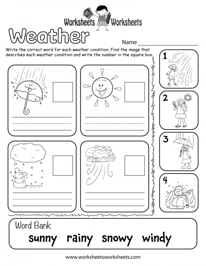 Free Printable Weather Worksheet For Kindergarten Printable PDF Template